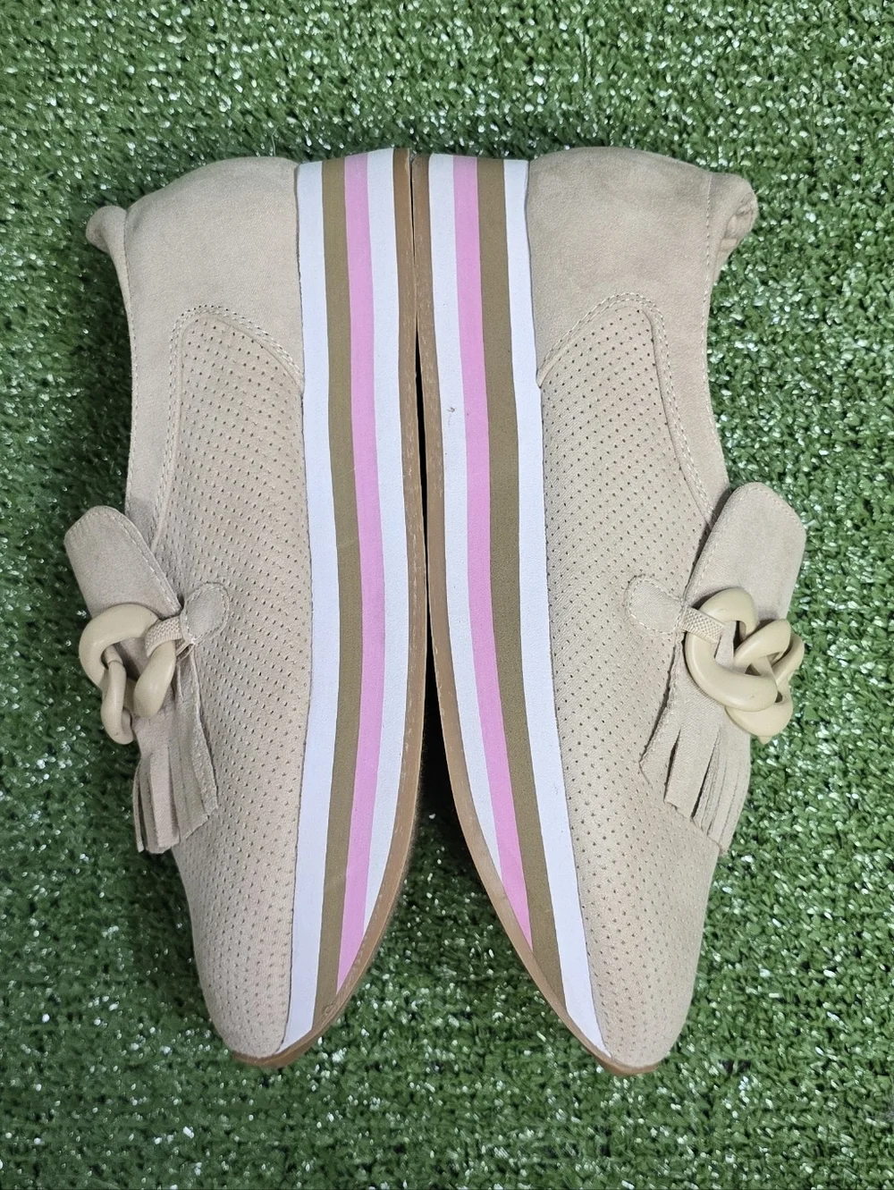 COCONUTS by Matisse Bess Light Beige EVA Platform Loafer Sneaker Hybrid Size 8